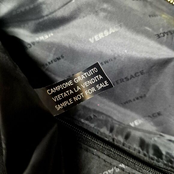 VERSACE Parfums Convertible Rider Backpack Shoulder Tote Bag Black Gold NWOT main image 4
